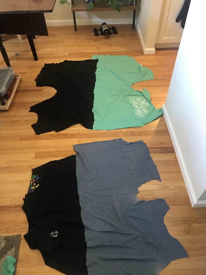 T-shirts attached at the hem